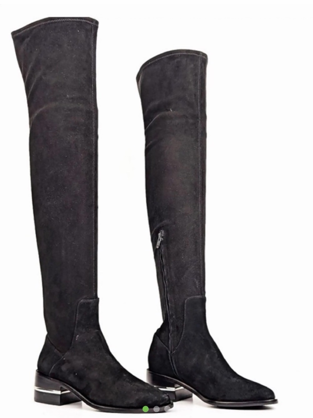Paige Black Over-the-Knee Suede Boots - Sleek Block Heel